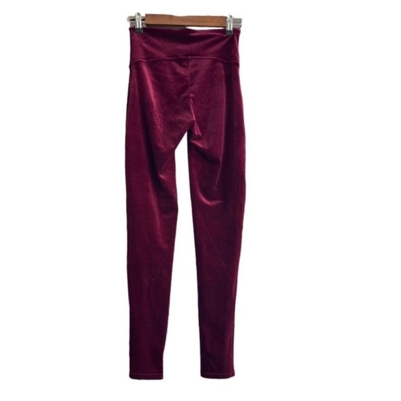 SPANX Velvet Rich Burgundy Leggings Size Medium - Picture 7 of 9